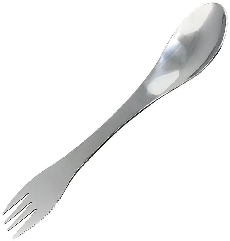 Pathfinder 8" Stainless Spoon Fork Camping & Hiking Spork Eating Tool 025