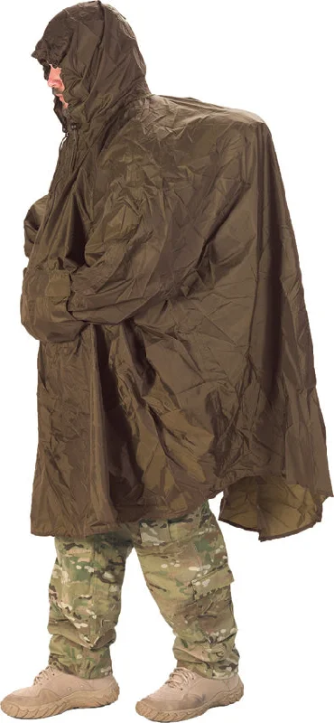 Snugpak Patrol Poncho Coyote Tan Over the Head Waterproof Camping Survival 92295