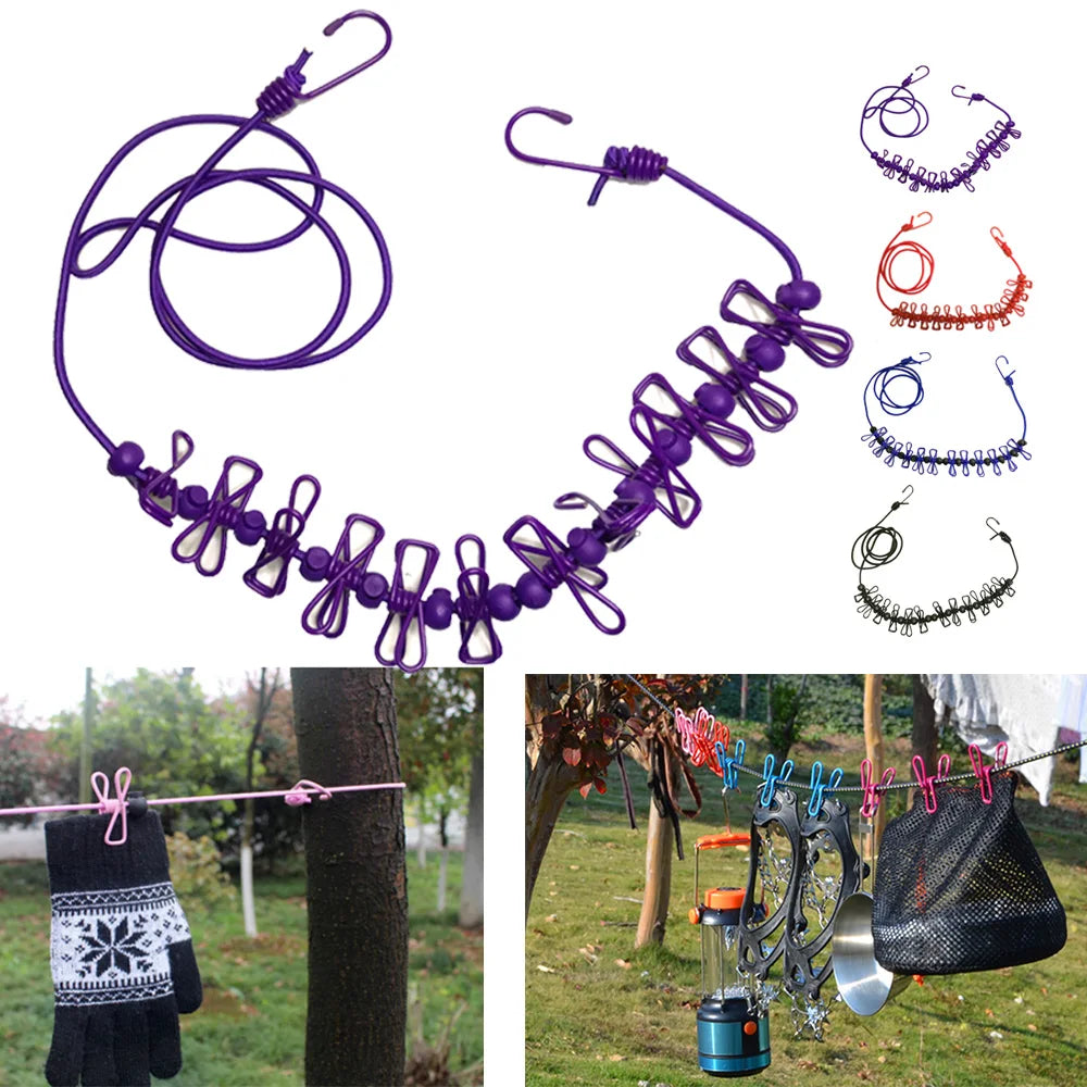 4M Outdoor Camping Non-slip Stretch Clothesline