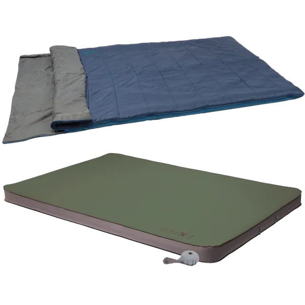 Duo Car Camping Sleeping Bag & Pad Combo