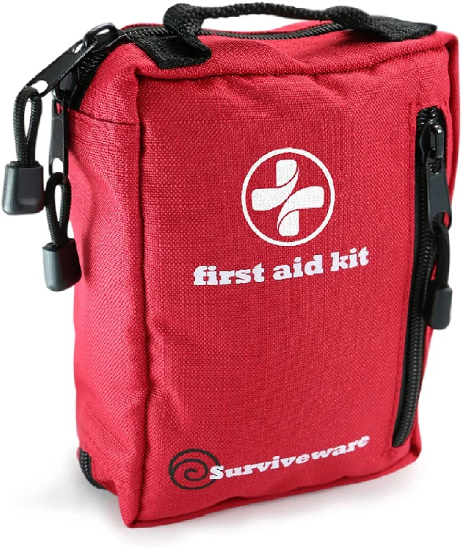 Surviveware Comprehensive Premium First Aid Kit Emergency Medical Kit for Trucks, Cars, Camping, Office and Sports and Outdoor Emergencies - Medium 100 Piece Set