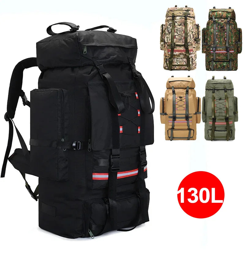 Tactical Camping Backpack Large Rucksack Hiking Climbing Molle Reflective Bag