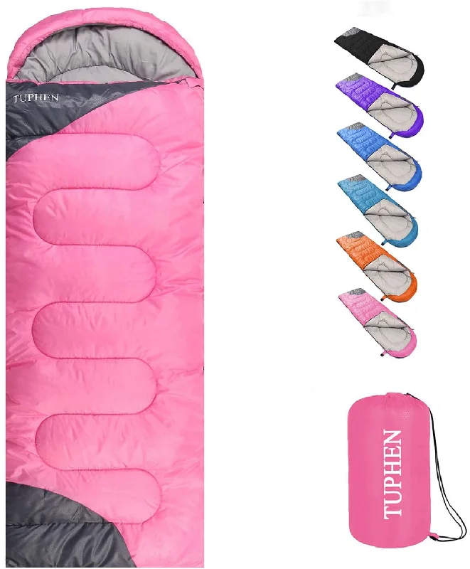 Tuphen- Sleeping Bags for Adults Kids Boys Girls Backpacking Hiking Camping Cotton Liner, Cold Warm Weather 4 Seasons Winter, Fall, Spring, Summer, Indoor Outdoor Use, Lightweight & Waterproof